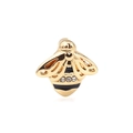 Golden bee charm with black enamel stripes and rhinestones for 10mm mesh bracelet - Gold Bee