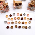Flower-shaped mini hair claws for baby girls in earthy tones with storage box - 14# Brown Daisy Style (36Pcs Boxed)