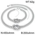 Set gioielli in acciaio inossidabile argento con collana e bracciale a catena annodata - 4mm Color Acciaio (KS226976-Z)