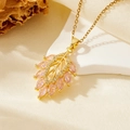 Gold Pink Marquise Zirconia Leaf Style (T010)