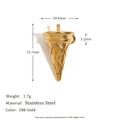 Ice cream cone pendant in 18K gold-plated stainless steel for jewelry making - Ice Cream Pendant - Gold