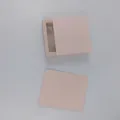 Pink drawer-style jewelry storage box with PE film suspension window design - 7x7x2cm / Light Pink Cardboard + Pink Suspension Box