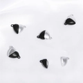 Fermoirs magnétiques en forme de cœur noir et argent pour colliers et bijoux de bricolage - 16x11mm (3 Sets/Pack) / Blanc k + noir