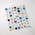 Stickers à ongles méduses colorées M-130 avec bulles sur support transparent - M-130