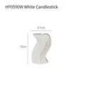 Modern wavy S-shaped ceramic candle holder in white, minimalist decorative ornament - HP0590W Wavy Holder / White