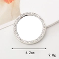 Silver rhinestone mirror charm for DIY phone cases, 4.2cm diameter and 9.8g weight - Silver Small Round (4.2cm)