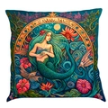 Mermaid ocean series square linen pillowcase with fantasy sea illustration - Super Soft Velvet / 45x45cm / Pattern M