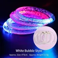 LED light up acrylic bubble bracelet in white with pink and blue glow effects - White/Bubble Style