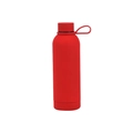 Red matte 304 stainless steel sports water bottle with handle and matching cap - Red