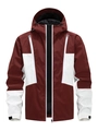 Giacca sportiva con cappuccio bordeaux e bianca con design a contrasto e zip - XS / Borgogna