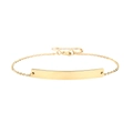 Bracciale minimalista in acciaio inossidabile dorato con barra curva e catenina - Oro