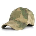Casquette tactique camouflage vert-marron avec zone velcro sur le devant - Réglable / Ruine verte