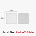Self-adhesive anti-slip sofa cushion fasteners, small size 6x6cm white, 20 pairs pack - 20 Pairs Pack / 6x6cm (Standard) / White