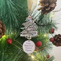 Crazy Beautiful Friends Forever metal Christmas tree ornament with festive warm lighting - Christmas Tree + Round Plaque