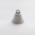 Close-up of a white polished metal bell with hanging loop for Christmas decoration - 38mm Thickened / White