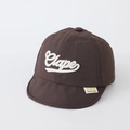 Dark brown baby soft brim baseball cap with white Clape letter embroidery and quick-dry fabric - 50cm (1-3 Years) / Clape Embroidery - Brown