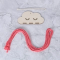 DIY cloud hair clip organizer with pink cotton rope and eyelash wood board on marble - Pink 2
