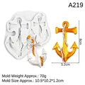 Anchor chain silicone fondant mold for DIY cake decorating and chocolate crafting - 1# Anchor / Gray