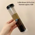 20pcs coffee brown high elasticity seamless hair ties in a clear storage cylinder - Diameter approx. 4cm / Coffee 20 Pcs (Thick/Can)