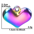 Rainbow gradient heart pendant dimensions showing 1.2cm height and 1.5cm width - Pendant / Rainbow