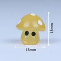 Micro landscape luminous yellow mushroom resin figurine 13mm size for garden decor - Luminous Yellow