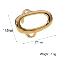 Detailansicht goldener geometrischer ovaler Ring mit Größenangaben und Gewichtsanzeige - Gold