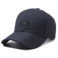 Men's navy blue cotton baseball cap with CHARM CHINA patch and curved brim detail - Adjustable / China Charm Navy Blue
