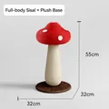 Red mushroom cat scratching post with sisal rope and 55cm height for indoor kittens - Height 55cm/Base 32cm / Red Sisal With Plush Base