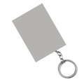 Pendentif porte-clés rectangulaire gris avec anneau en métal argenté sur fond blanc - Rabbit ears refer to tiger-gu xi (blocked, you need to look at the picture and ask customer service) / Emballage Individuel