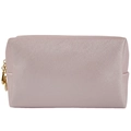 Borsa per cosmetici rosa chiaro in pelle Saffiano con cerniere dorate e forma - Piccolo / Oro Rosa