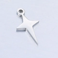 Polished silver stainless steel star pendant for DIY jewelry bracelets and necklaces - Silver Starburst