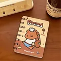 A7 Taschen-Spiralnotizbuch mit braunem Cartoon-Bären und Brot-Thema, Größe 8x10,5 cm - 4# Brot Bär