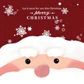 Merry Christmas wrapping paper featuring Santa Claus illustration and white snowflakes - Christmas Red / 56x56cm
