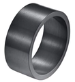 Minimalistische 10mm mat geborstelde gunmetal grijze titanium stalen ring voor heren - US 7 / Zwart