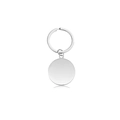 Polished round stainless steel keychain blank for laser engraving with a flat split ring - 35mm Silver Round Outer Hole Keychain