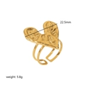 Anillo vintage dorado con corazón martillado de 22,5mm y banda ajustable para mujer chic - Anillo de Corazón con Textura Dorada (TR4187-G) / Dorado