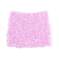 Close-up of pink sequin mini skirt showing the dense reflective texture and fabric detail - XS / Pink