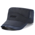 Navy blue breathable mesh cadet cap with sport embroidery and quick-dry fabric - Adjustable / Navy Blue