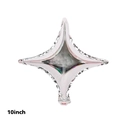 Shiny silver 10-inch four-pointed star foil balloon for festive party decorations - 10 Inch Silver Four-Pointed Star
