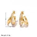 Orecchini a C placcati in oro stile vintage con zirconi incastonati, altezza 21 mm - 21mm x 13mm / Oro
