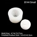 Silicone bun mold for candles and soap with small white translucent 3D cylinder design - Small / Clear