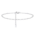 Minimalist S925 sterling silver paperclip chain necklace with lobster clasp and extender - 1.8*4.2MM Paperclip 21.5+5CM / Silver