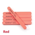 Red straight sponge nail file 100/180 grit washable and disinfectable buffer - Red