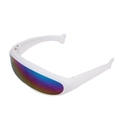 Pet fashion sunglasses with white plastic frame and rainbow gradient lenses for cats and dogs - One-piece Colorful Reflective