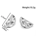 Orecchini vintage in acciaio argento con trama a martello e peso di 10,2 grammi - Stile semitondo martellato / Argento