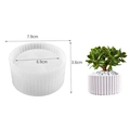 DIY round striped silicone mold for succulents and cement pots with 7.9cm outer diameter - No.2 Flower Pot (Vertical Stripe)