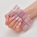 Pink and purple gradient 3D laser nail art stickers with gold leaf accents and charms - Pink Purple Gradient Gold Foil Gold Decor Style (DQ3-084)