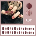 Faux ongles courts carrés dégradé rouge cerise avec paillettes et finition brillante - Dégradé Rouge Cerise avec Paillettes Fines (A881 Style Colle)