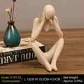 Modern abstract thinker sculpture in beige resin with sandstone texture, model 7116V-03 - Sandstone Deep Thinking Large Style (7116V-03)