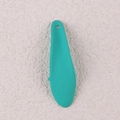 Flat oval turquoise acrylic petal earring pendant with matte texture and top hanging hole - 10Pcs Long Style / Lake Blue